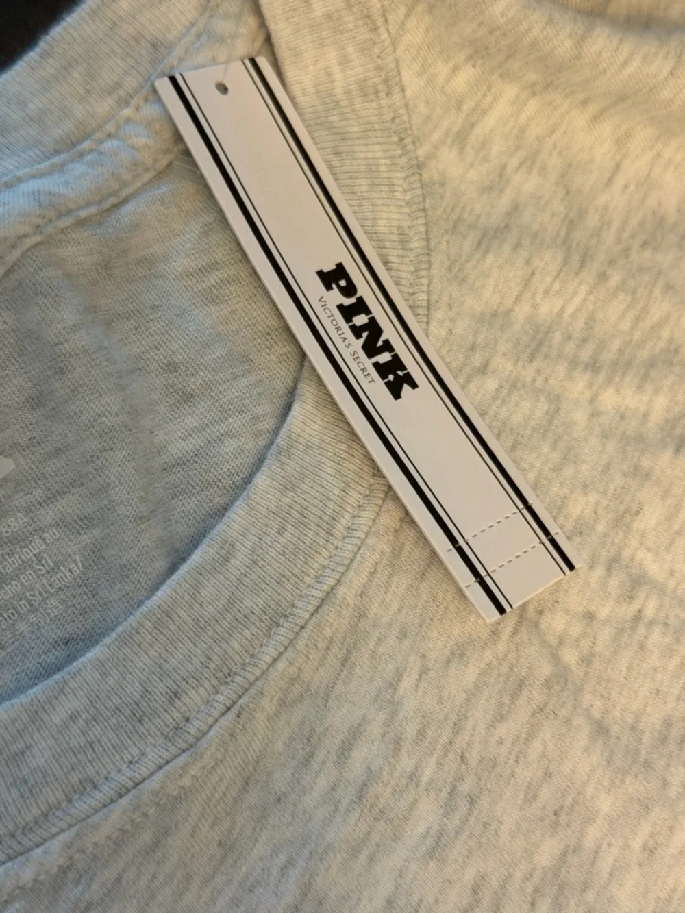 PINK Victoria's Secret Heather Gray Logo Tee - Picture 4 of 14